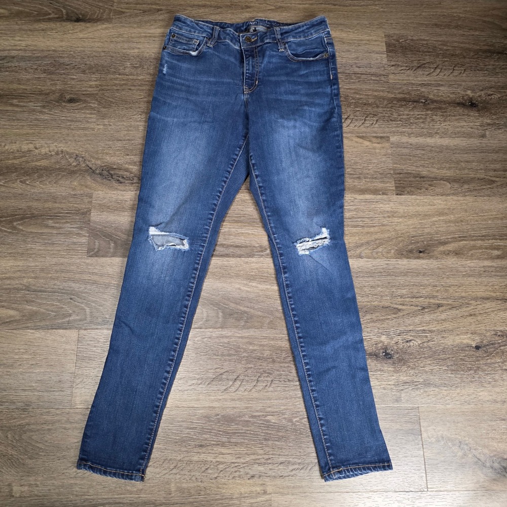 Gap Womens 10/30R Legging Sculpt‎ Jeans Blue Distressed Ripped Knee Skinny Denim